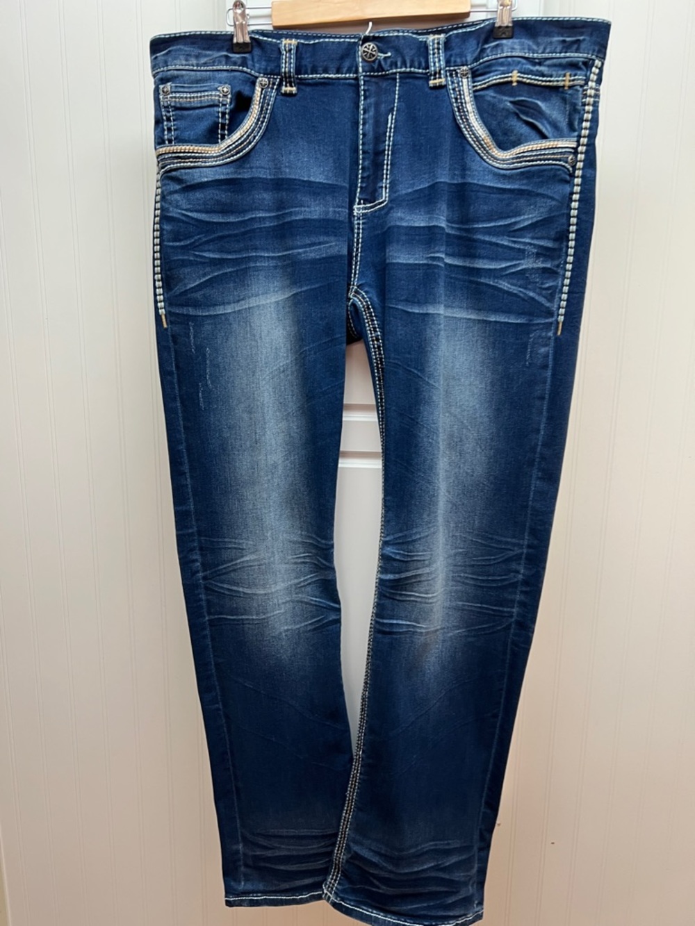 Affliction Men's Indigo Washed Straight Jeans